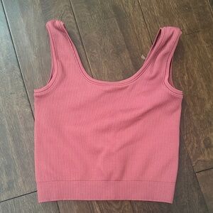 Girls Ribbed Pink Tank Top